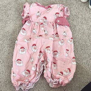 James and Lottie Pink Santa Baby Romper